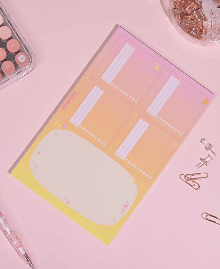 Yello Skincare 2026 Notepad To-Do List