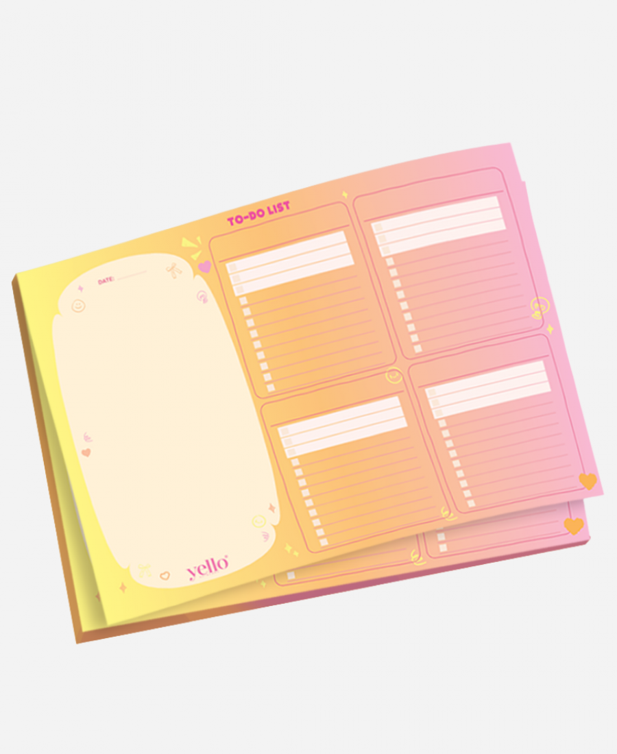 Yello Skincare 2026 Notepad To-Do List